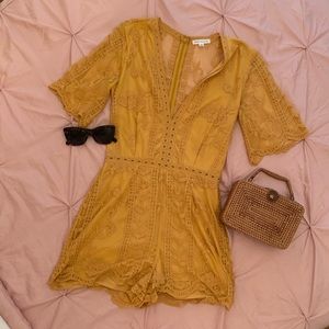 Mustard Lace Romper